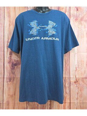 Under Armour Mens HeatGear Loose Fit XXL Graphic Tee Blue Short Sleeve